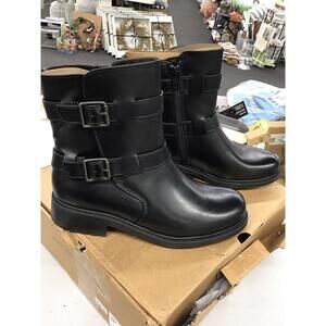 Boc womens Camille black low boots with straps size 7.5 new from jcp